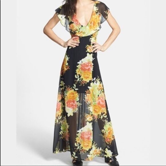 June & Hudson Off the Shoulder Floral Boho Dress - Picture 1 of 8